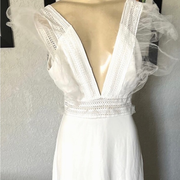 White maxi dress bachelorette bride bridal size small - Picture 2 of 7